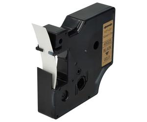 vhbw Label Tape Replacement for Dymo 45023, D1 for Label Printer 7m x 12 mm, Black on Gold
