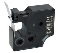 vhbw Label Tape Replacement for Dymo 45811, D1 for Label Printer 7m x 19 mm, White on Black, Plastic