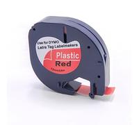 vhbw Label Tape Replacement for Dymo S0721630, 91203 for Label Printer 4m x 12 mm, Black on Red, Plastic