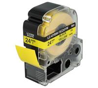 vhbw Label Tape Replacement for Epson LC-6WBW for Label Printer 8m x 24 mm, Black on Yellow, Plastic