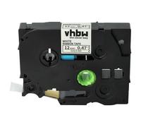 vhbw Label Tape Textile Compatible with Brother PT D600VP, E110, D800W, E105, E110VP, E100, E100VP Label Printer 4m x 12 mm, Gold on White