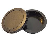 vhbw Lens Cap Set compatible with Canon EOS Rebel T6s, Rebel XS, Rebel XSi Camera - Rear Lens and Housing Protector, Black
