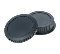 vhbw Lens Cap Set compatible with Canon EOS Rebel XT, Rebel XSi, Rebel XS Camera - Rear Lens and Housing Protector Black