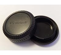 vhbw Lens Cap Set compatible with Fuji/Fujifilm X-A1, X-E1, X-E2, X-M1 Camera - Rear Lens and Housing Protector, black