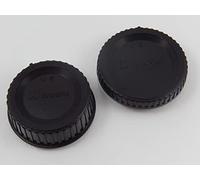 vhbw Lens Cap Set compatible with Nikon D3400, D4, D3100, D3200, D3300, D4s, D500 Camera - Rear Lens and Housing Protector Black