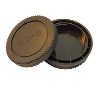 vhbw Lens Cap Set compatible with Panasonic Lumix DMC-G3, DMC-G1, 25mm, DMC-G2 Camera - Rear Lens and Housing Protector Black