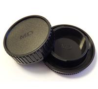 vhbw Lens Cap Set compatible with Sony A100, A200, A230, A290, A300, A33, A330 Camera - Rear Lens and Housing Protector, Black