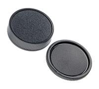 vhbw Lens Cover Set compatible with Carl Zeiss Jena Flektogon 2.4/35 mm Lenses - Front and Rear Cap, Plastic Black