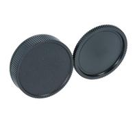 vhbw Lens Cover Set compatible with Leica R Lenses - Front and Rear Cap, Plastic Black