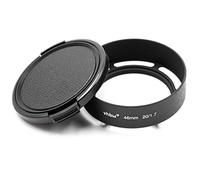 vhbw Lens Hood for Lens, Wide-Angle + Lens Cover Black, Metal, Round, 6 cm