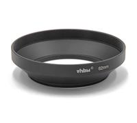 vhbw Lens Hood compatible with Lenses with 62 mm Internal Thread - Lens Shade, Black, Round, metal