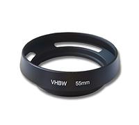 vhbw Lens Hood Suitable for Sony DT 18-70 mm 3.5-5.6, DT 3.5-5.6/18-55 SAM, DT 35 mm F1.8 SAM (SAL35F18) Lens Metal 55 mm Black