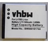 vhbw Li-70B Battery for Olympus 500mAh VG-110 VG-120 VG-130