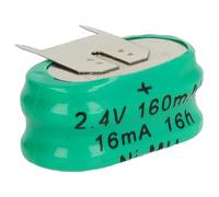 vhbw NiMH replacement button cell battery tab type 2/V150H 3 pins 150mAh 2.4V compatible with model building batteries, solar lights etc.