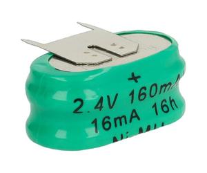 vhbw NiMH replacement button cell battery tab type 2/V150H 3 pins 150mAh 2.4V compatible with model building batteries, solar lights etc.