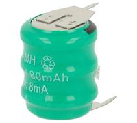 vhbw NiMH replacement button cell battery tab type V80H 3 pins 80mAh 3.6V compatible with model building batteries, solar lights etc.