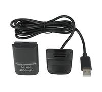 vhbw Play & Charge Kit compatible with Microsoft Xbox 360 Controller - 1x charging cable, 1x battery, Black
