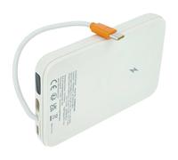 vhbw Power Bank 10000 mAh for Fast Charging for On the Go - Magnetic, Wireless, USB-C, 22.5 W, Beige