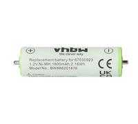 vhbw Replacement Battery compatible with Braun 345s, 350cc, 360, 370, 370cc, 380, 380s, 390cc Electric Razor Hair Clippers (1800mAh, 1.2V, NiMH)