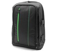 vhbw Rucksack compatible with Panasonic Lumix DMC-FZ1000, DMC-FZ72, DMC-G5KEG, DMC-G70 Camera - nylon, black, green