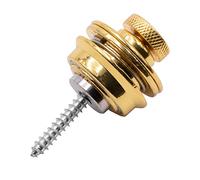 vhbw Security Strap Lock Straplock Button Pin Peg for Electric/Acoustic Guitar, Bass; gold with Quick-Release Clamp Fastening