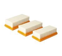 vhbw Set 3x Flat-Fold Filter compatible with Nilfisk VHS 42 L30 MC PC, 42 L30 HC PC Vacuum Cleaner - Motor Cooling Air Filter