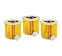 vhbw Set 3x Replacement Filters compatible with Kärcher A 2120 ME, A 2111, A 2131 pt Wet and Dry Vacuum Cleaner - Cartridge Filter, Yellow