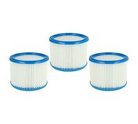 vhbw Set 3x Replacement Filters compatible with Nilfisk Attix 30-2M PC, 350-01, 360-11, 360-21 Wet and Dry Vacuum Cleaner - Cartridge Filter