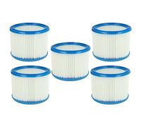 vhbw Set 5x Replacement Filters compatible with Metabo ASA 25 L PC, ASA 30 L PC Inox Wet and Dry Vacuum Cleaner - Cartridge Filter