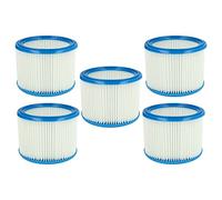 vhbw Set 5x Replacement Filters compatible with Nilfisk Attix 30-2M PC, 350-01, 360-11, 360-21 Wet and Dry Vacuum Cleaner - Cartridge Filter