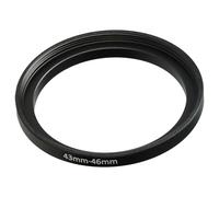 vhbw Step-Up Ring Adapter of 43 mm to 46 mm for Camera Lens - Filter Adapter, metal, Black