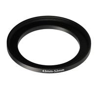 vhbw Step-Up Ring Adapter of 43 mm to 52 mm for Camera Lens - Filter Adapter, metal, Black
