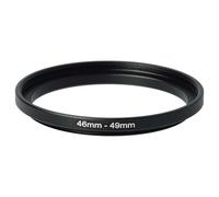 vhbw Step-Up Ring Adapter of 46 mm to 49 mm for Camera Lens - Filter Adapter, metal, Black