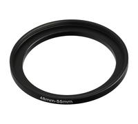 vhbw Step-Up Ring Adapter of 48 mm to 55 mm for Camera Lens - Filter Adapter, metal, Black