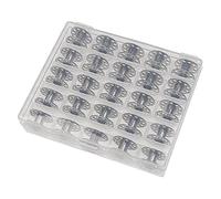 vhbw Storage Box Compatible with Necchi Sewing Machine Bobbins - incl. Lower Thread Spool, Metal