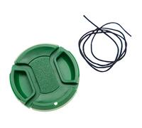 vhbw Universal Lens Cap 43 mm for Camera, DSLR - Plastic, Green, with Inner Handle