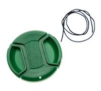 vhbw Universal Lens Cap 55 mm for Camera, DSLR - Plastic, Green, with Inner Handle