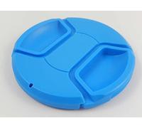 vhbw Universal Lens Cap 77 mm for Camera, DSLR - Plastic, Blue, with Inner Handle