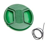 vhbw Universal Lens Cap 77 mm for Camera, DSLR - Plastic, Green, with Inner Handle