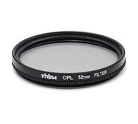 vhbw Universal Polarising Filter for Digital Camera Lenses with 52mm Filter Thread - Circular Polarisation Filter (CPL), Black