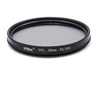 vhbw Universal Polarising Filter for Digital Camera Lenses with 55mm Filter Thread - Circular Polarisation Filter (CPL), Black