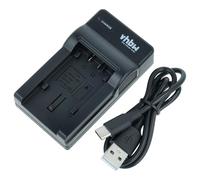 vhbw USB-C Charger compatible with Panasonic HC-V210, HC-V210M, HC-V210GK, HC-V110MGK Camera Battery + USB-C Cable, Charge Indicator