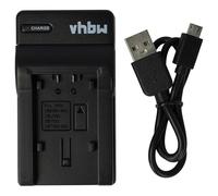 vhbw USB-C Charger compatible with Panasonic VW-VBK360-K, VW-VBL090, VW-VBL090E Camera Battery - Cradle + USB-C Cable, Charging Indicator