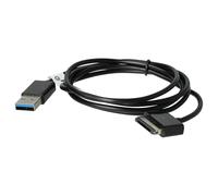 vhbw USB Cable compatible with Asus Eee Pad Transformer TF101, TF101G Tablet - 2in1 Charging Cable 100 cm Black