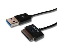 vhbw USB Cable compatible with Asus Eee Pad Transformer TF300TL Tablet - 2in1 Charging Cable 100 cm Black