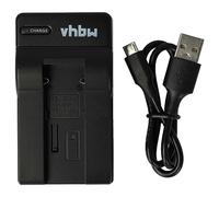 vhbw USB Charger compatible with Ricoh DB-20L, DB-20 Camera Battery - Cradle, Charging Status Indicator, 4.2 V