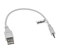 vhbw USB Charging Cable compatible with JBL Synchros S400, S400BT Headphones - Cable USB 2.0 Type A to 2.5mm Audio Jack, 20.5 cm, White