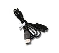 vhbw USB Data Cable 2-in-1 Charger compatible with HP IPAQ H1935, H1940, H1945, H2200 PDA Device, Handheld Computer - 130cm, Black