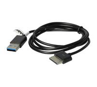 vhbw USB Data Cable compatible with Asus VivoTab RT TF810C Tablet - 2in1 Charging Cable (Standard-USB Type A to Tablet) 100cm, Black