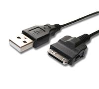 vhbw USB Data Cable compatible with Iriver H10 6GB, H10 1GB, H10 20GB, H10 5GB MP3 Player Black, 100 cm